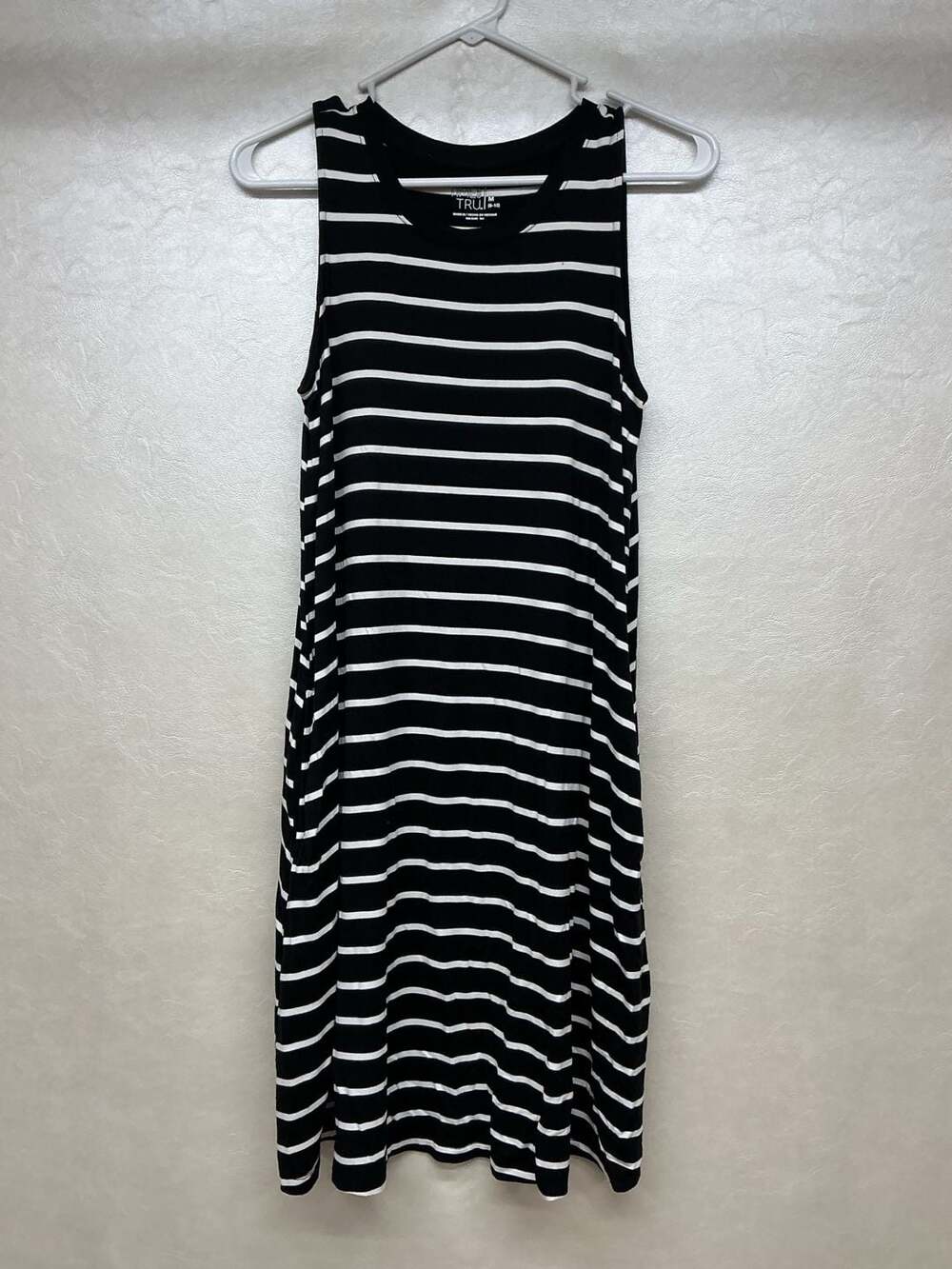 Time and Tru Striped Maxi Dress Size M (8-10) Black White Sleeveless